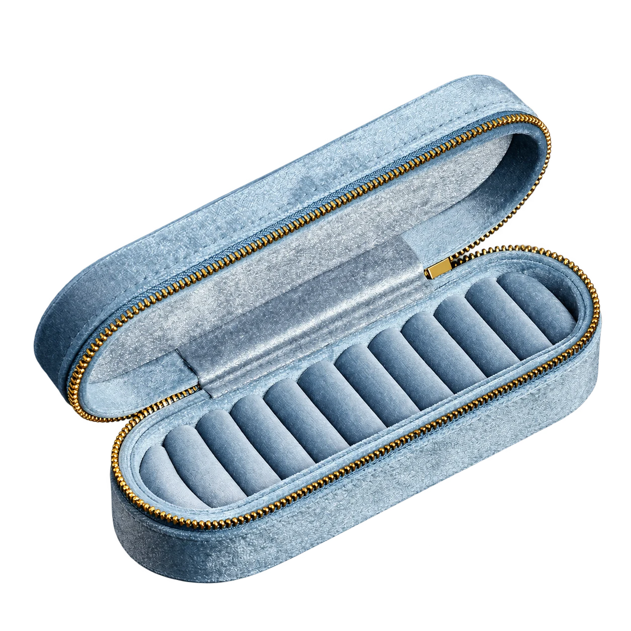 Sky blue · open case