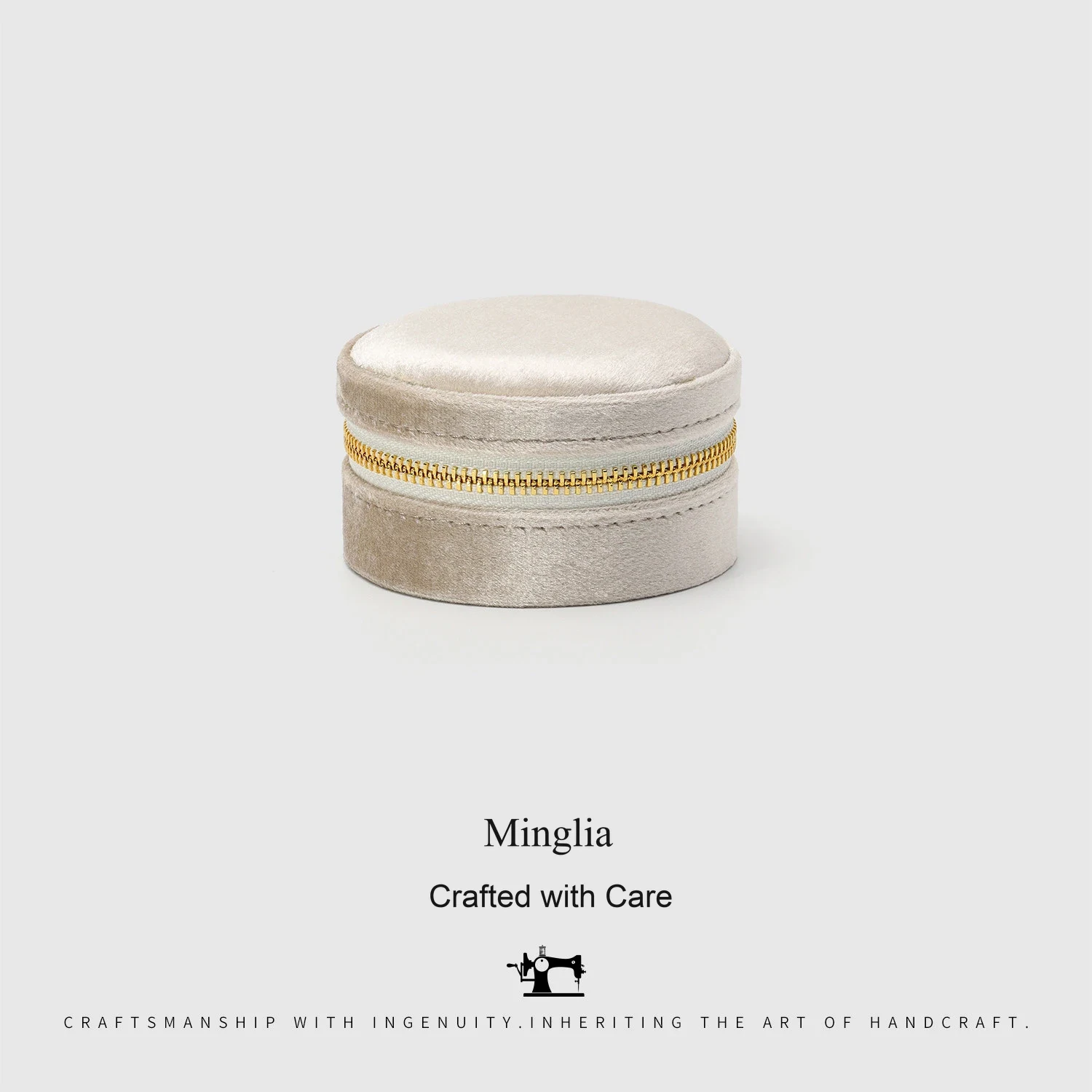 Ivory textured plush · closed case