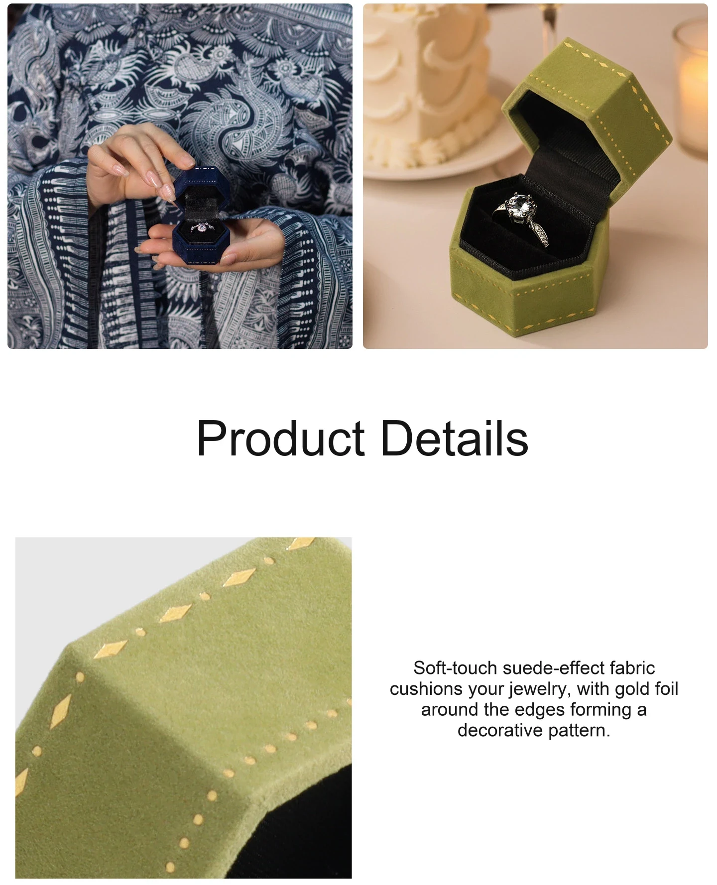 Suede-effect fabric. A patterned edge.