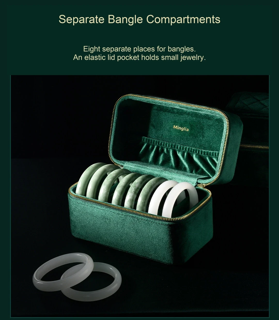 Separate spaces. For a bangle selection.