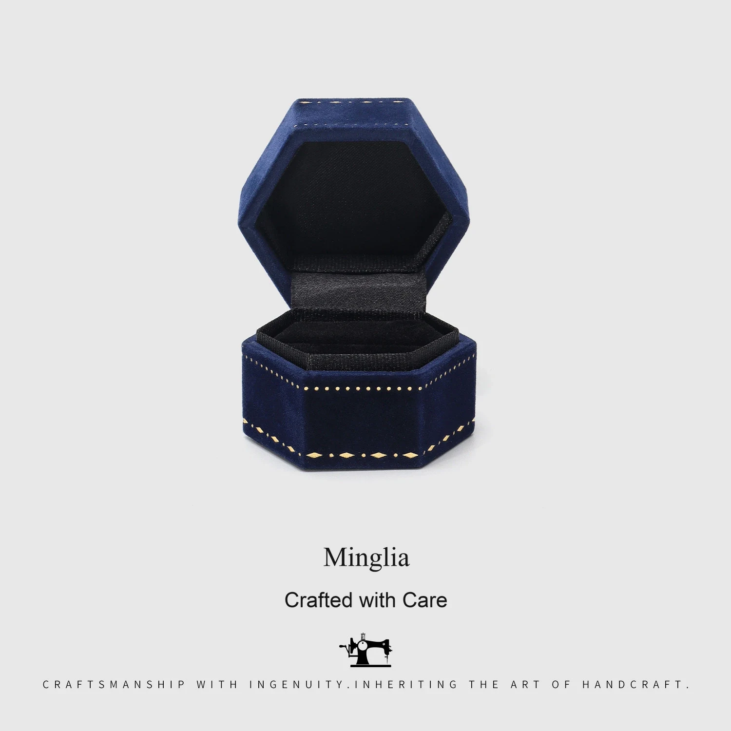 Navy blue · open ring box