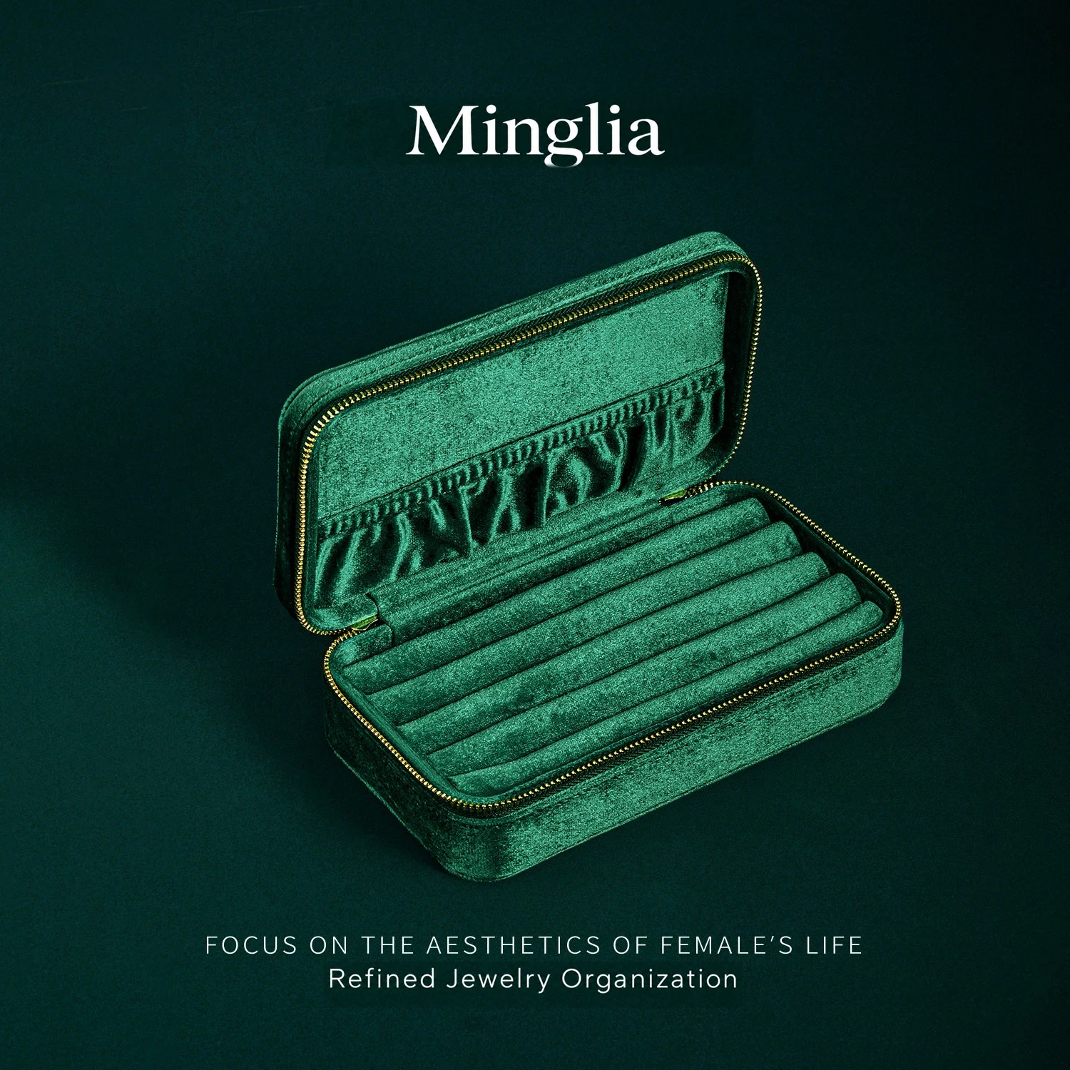 J-FL3 · Emerald green · ring rows and lid pocket