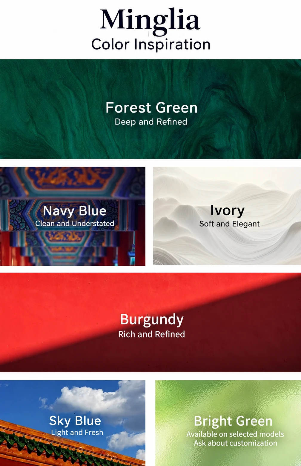 Greens, blues and warm neutrals