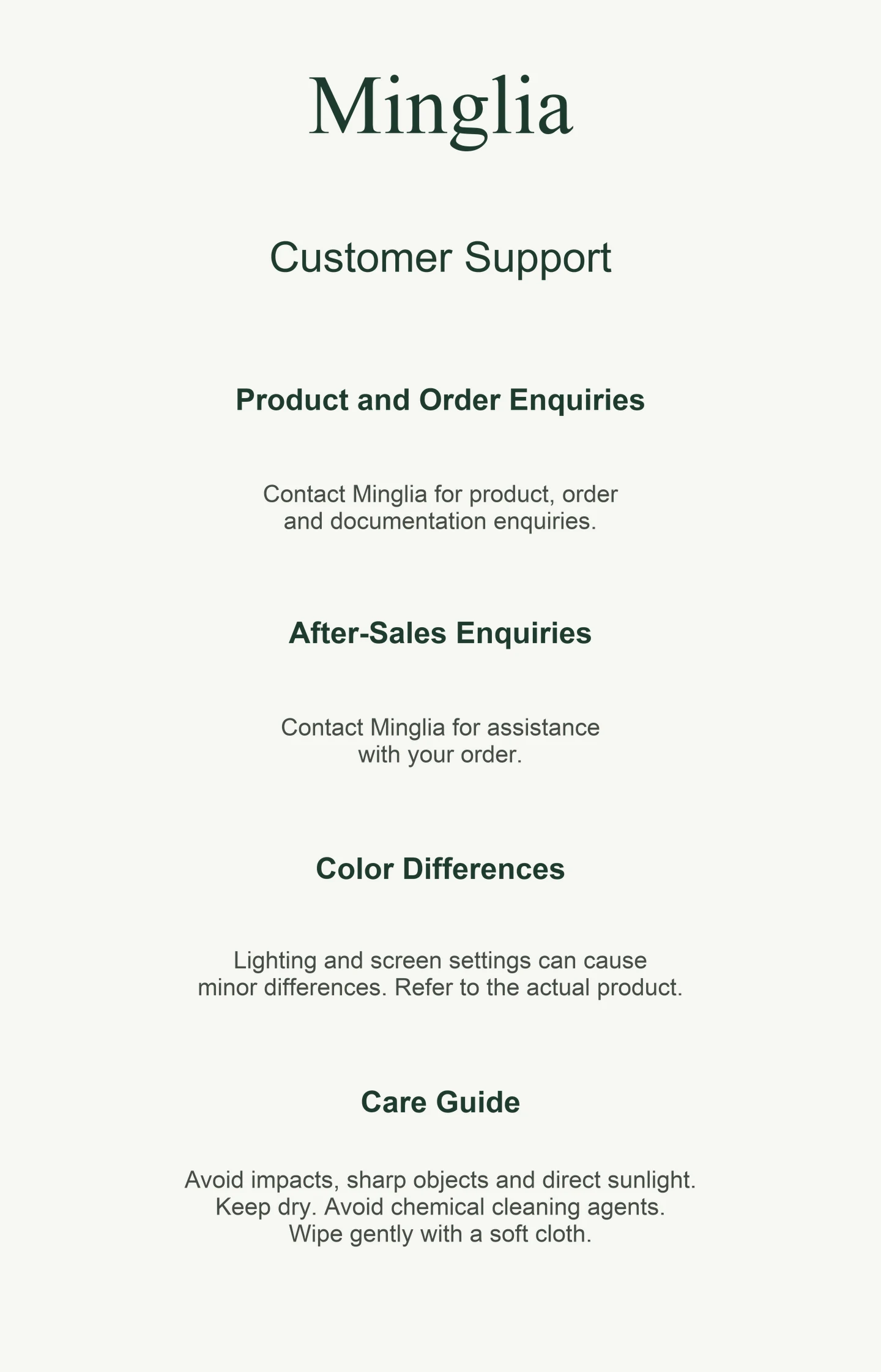 Customer support and care