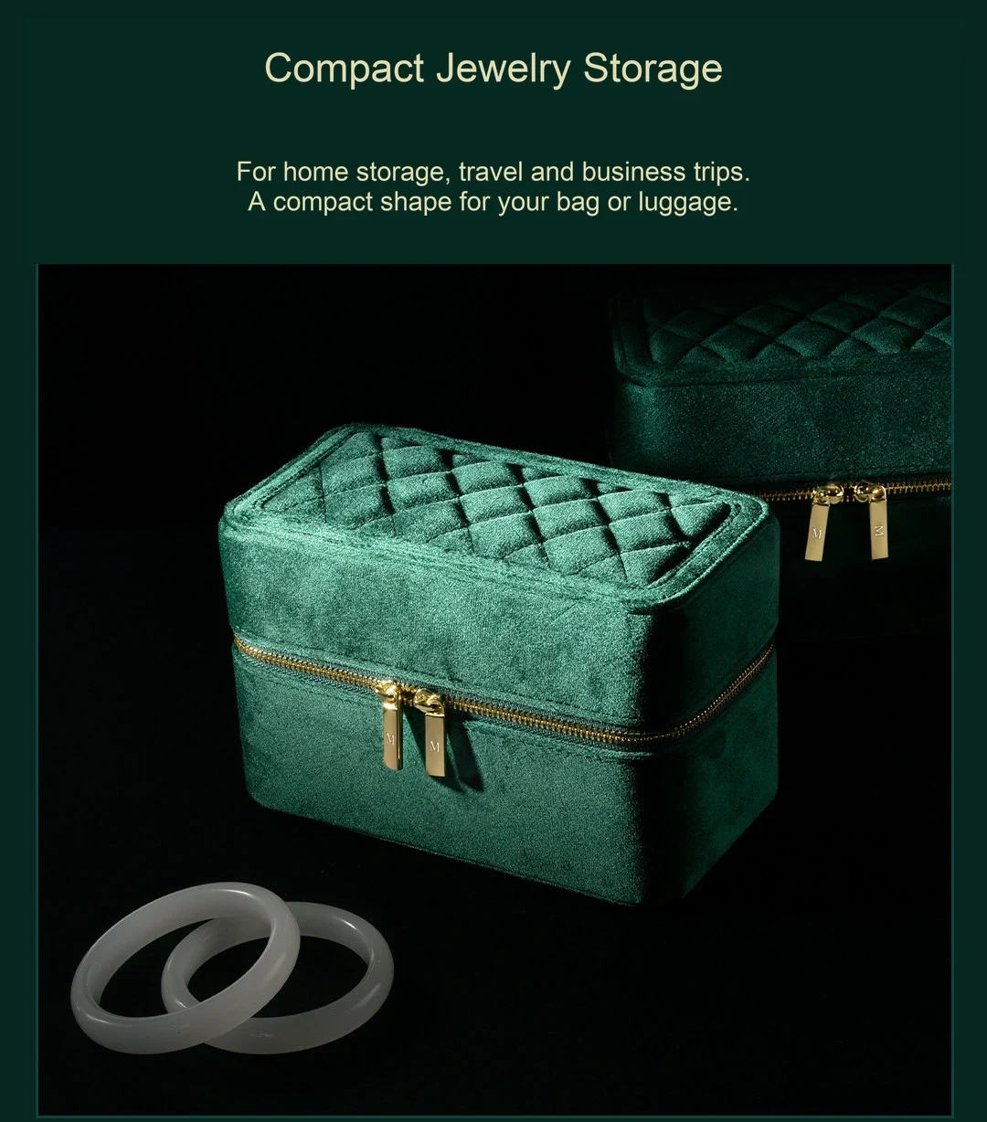 A compact collection. A closed zip case.