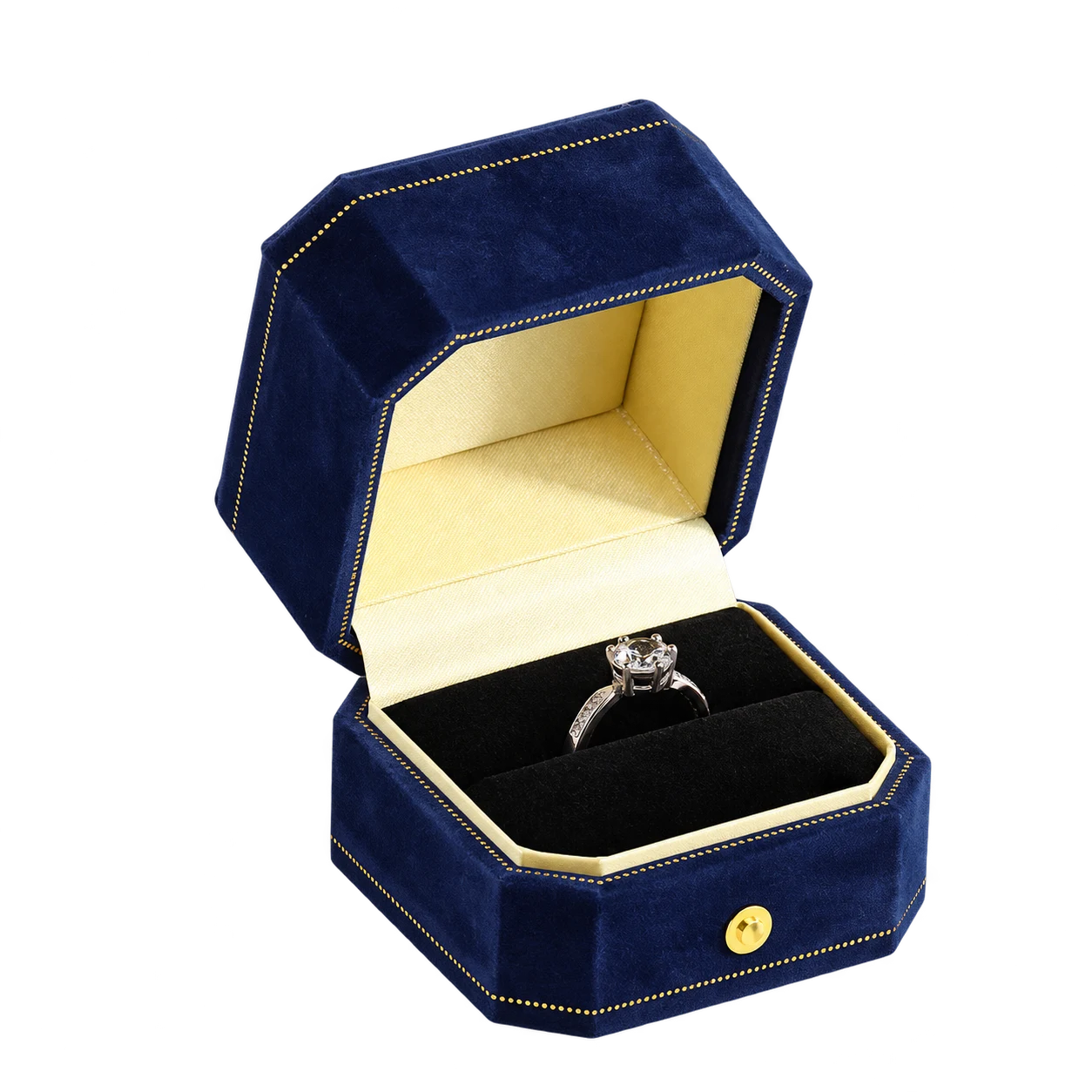 WX0002 · Navy blue · ring presentation