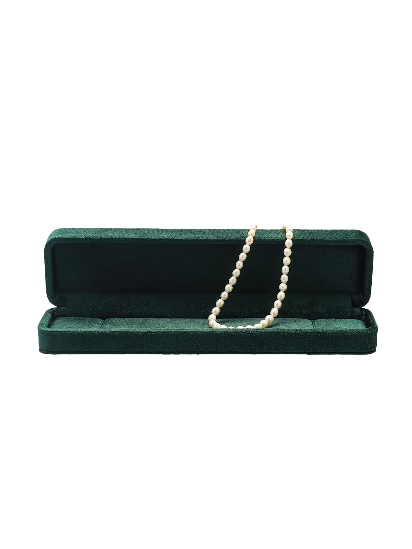 JT0033 Velvet necklace presentation box, shown in Forest green