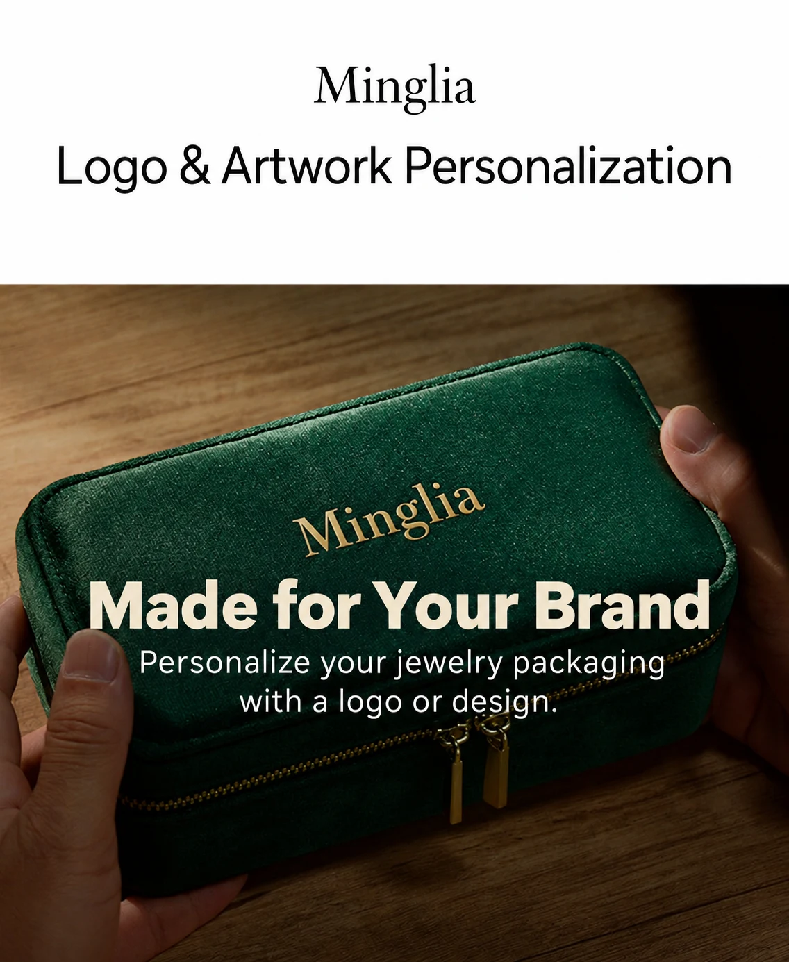 Minglia logo and artwork personalization example